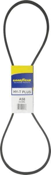 Continental ContiTech - Section A, 60" Outside Length, V-Belt - Wingprene Rubber-Impregnated Fabric, HY-T Matchmaker, No. A58 - Exact Tool & Supply