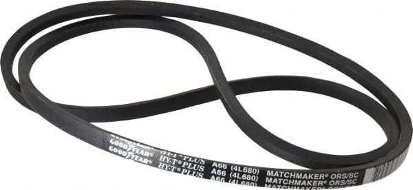Continental ContiTech - Section A, 68" Outside Length, V-Belt - Wingprene Rubber-Impregnated Fabric, HY-T Matchmaker, No. A66 - Exact Tool & Supply