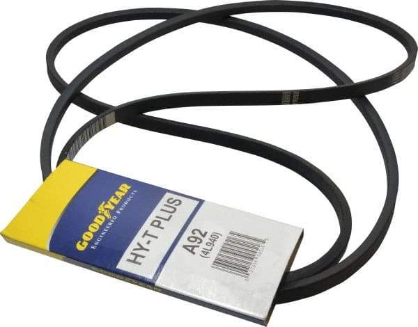 Continental ContiTech - Section A, 94" Outside Length, V-Belt - Wingprene Rubber-Impregnated Fabric, HY-T Matchmaker, No. A92 - Exact Tool & Supply