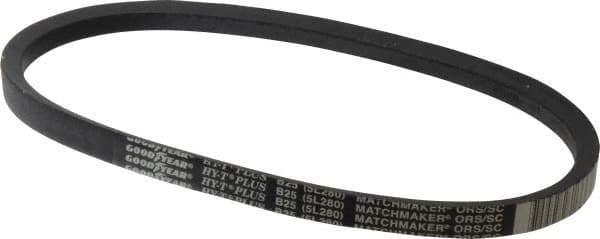 Continental ContiTech - Section B, 28" Outside Length, V-Belt - Wingprene Rubber-Impregnated Fabric, HY-T Matchmaker, No. B25 - Exact Tool & Supply