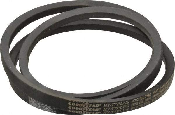 Continental ContiTech - Section B, 75" Outside Length, V-Belt - Wingprene Rubber-Impregnated Fabric, HY-T Matchmaker, No. B72 - Exact Tool & Supply