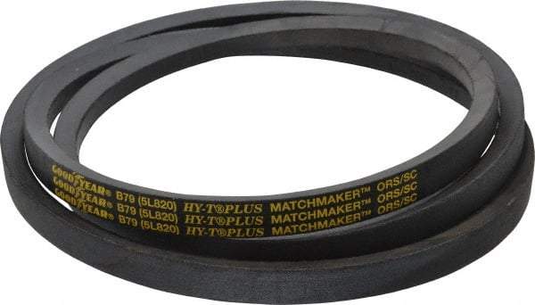 Continental ContiTech - Section B, 82" Outside Length, V-Belt - Wingprene Rubber-Impregnated Fabric, HY-T Matchmaker, No. B79 - Exact Tool & Supply