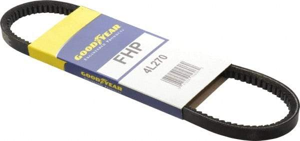 Continental ContiTech - Section 4L, 27" Outside Length, V-Belt - High Traction Rubber, Fractional HP, No. 4L270 - Exact Tool & Supply