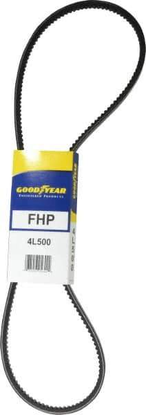 Continental ContiTech - Section 4L, 50" Outside Length, V-Belt - High Traction Rubber, Fractional HP, No. 4L500 - Exact Tool & Supply
