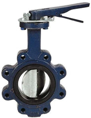 NIBCO - 8" Pipe, Lug Butterfly Valve - Lever Handle, Cast Iron Body, EPDM Seat, 200 WOG, Ductile Iron Disc, Stainless Steel Stem - Exact Tool & Supply
