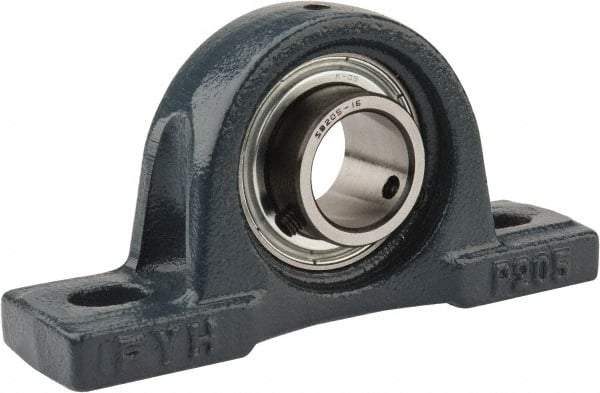Value Collection - 5-1/2" OALBall Bearing Pillow Block - Cast Iron - Exact Tool & Supply