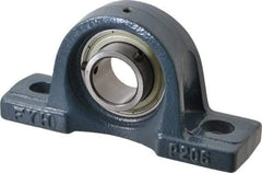 Value Collection - 6-3/16" OALBall Bearing Pillow Block - Cast Iron - Exact Tool & Supply