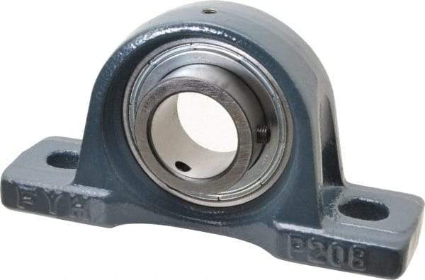 Value Collection - 7-1/8" OALBall Bearing Pillow Block - Cast Iron - Exact Tool & Supply