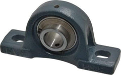 Value Collection - 5-1/2" OALBall Bearing Pillow Block - Cast Iron - Exact Tool & Supply