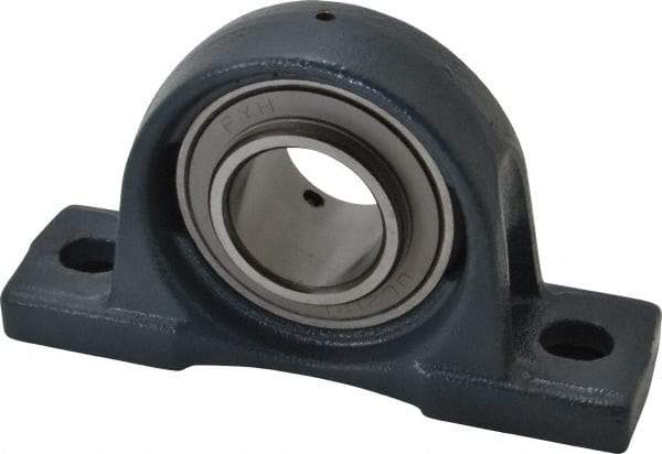 Value Collection - 7-3/8" OALBall Bearing Pillow Block - Cast Iron - Exact Tool & Supply