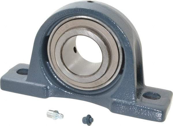 Value Collection - 8-13/16" OALBall Bearing Pillow Block - Cast Iron - Exact Tool & Supply