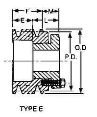 Browning - 1/2 to 1-5/8 Bore Diam, 3-3/4" Outside Diam, QD Bushed V Belt Sheave - 3.0 A Diam Belt Pitch - Exact Tool & Supply