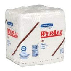 WypAll - L20 1/4 Fold General Purpose Wipes - Poly Pack, 12-1/2" x 12-1/2" Sheet Size, White - Exact Tool & Supply