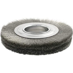 Brush Research Mfg. - 8" OD, 2" Arbor Hole, Crimped Stainless Steel Wheel Brush - 7/8" Face Width, 1-1/2" Trim Length, 4,500 RPM - Exact Tool & Supply