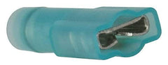 3M - 16 to 14 AWG, Nylon, Fully Insulated, Female Wire Disconnect - 1/4 Inch Wide Tab, Blue, RoHS 2011/65/EU Compliant - Exact Tool & Supply