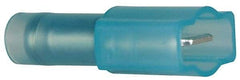 3M - 16 to 14 AWG, Nylon, Fully Insulated, Male Wire Disconnect - 1/4 Inch Wide Tab, Blue, RoHS 2011/65/EU Compliant - Exact Tool & Supply