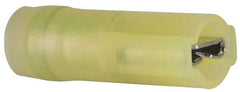 3M - 12 to 10 AWG, Nylon, Fully Insulated, Female Wire Disconnect - 1/4 Inch Wide Tab, Yellow - Exact Tool & Supply
