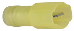 3M - 12 to 10 AWG, Nylon, Fully Insulated, Male Wire Disconnect - 1/4 Inch Wide Tab, Yellow, RoHS 2011/65/EU Compliant - Exact Tool & Supply