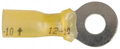 3M - 12-10 AWG Partially Insulated Crimp Connection Circular Ring Terminal - 1/4" Stud, Copper Contact - Exact Tool & Supply