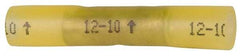 3M - 12 to 10 AWG Compatible, Heat Shrink Partially Insulated, Crimp-On Butt Splice Terminal - Yellow - Exact Tool & Supply