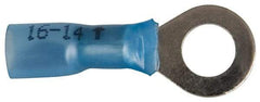 3M - 16-14 AWG Partially Insulated Crimp Connection Circular Ring Terminal - 1/4" Stud, Copper Contact - Exact Tool & Supply