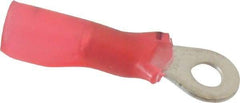 3M - 22-18 AWG Partially Insulated Crimp Connection Circular Ring Terminal - #6 Stud, Copper Contact - Exact Tool & Supply