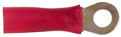 3M - 22-18 AWG Partially Insulated Crimp Connection Circular Ring Terminal - #8 Stud, Copper Contact - Exact Tool & Supply