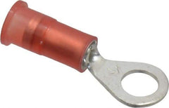 3M - 22-18 AWG Partially Insulated Crimp Connection Circular Ring Terminal - #10 Stud, Copper Contact - Exact Tool & Supply