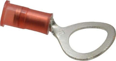 3M - 22-18 AWG Partially Insulated Crimp Connection Circular Ring Terminal - 3/8" Stud, Copper Contact - Exact Tool & Supply