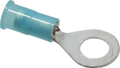 3M - 16-14 AWG Partially Insulated Crimp Connection Circular Ring Terminal - 1/4" Stud, Copper Contact - Exact Tool & Supply