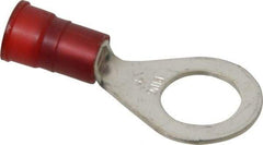 3M - 8 AWG Partially Insulated Crimp Connection Circular Ring Terminal - 1/2" Stud, Copper Contact - Exact Tool & Supply