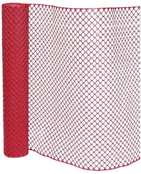 PRO-SAFE - 50' Long x 4' High, Orange Reusable Safety Fence - 1-15/32" x 1-15/32" Mesh - Exact Tool & Supply