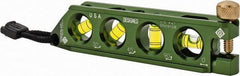 Greenlee - Magnetic 5-1/2" Long 4 Vial Torpedo Level - Aluminum, Green, 1 0°, 1 30°, 1 45° & 1 90° Vials - Exact Tool & Supply