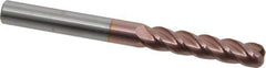 Accupro - 3/8", 4 Flute, Single End, Solid Carbide, 0.09" Corner Radius End Mill - 4" OAL, 40° Helix, Right Hand Flute, 1-3/4" LOC, Right Hand Cut - Exact Tool & Supply