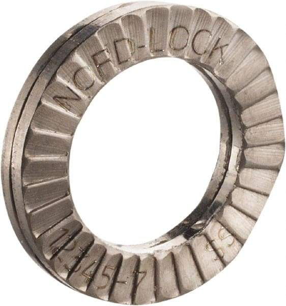 Nord-Lock - 9/16", 0.918" OD, Uncoated, Stainless Steel Wedge Lock Washer - Grade 316L, 0.592 to 0.608" ID - Exact Tool & Supply