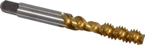 Kennametal - 1/4-20 UNC 3 Flute 3B Bottoming Spiral Flute Tap - Vanadium High Speed Steel, TiN Finish, 2-1/2" OAL, Right Hand Flute, Right Hand Thread, H3 - Exact Tool & Supply