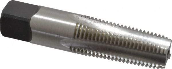 Kennametal - 1/4-18 NPTF Thread, 4 Flute Standard Pipe Tap - 2.44" OAL, 1-1/16" Thread Length, 9/16" Shank Diam, Bright Finish, High Speed Steel - Exact Tool & Supply