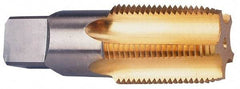 Cleveland - 3/8-18 NPT Thread, 4 Flute Standard Pipe Tap - 2-9/16" OAL, TiN Finish, High Speed Steel - Exact Tool & Supply