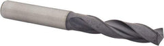 Kennametal - 8.99922mm 140° Spiral Flute Solid Carbide Screw Machine Drill Bit - Multilayer TiAlN Finish, Right Hand Cut, 47mm Flute Length, 89mm OAL, Standard Point, Straight Shank - Exact Tool & Supply