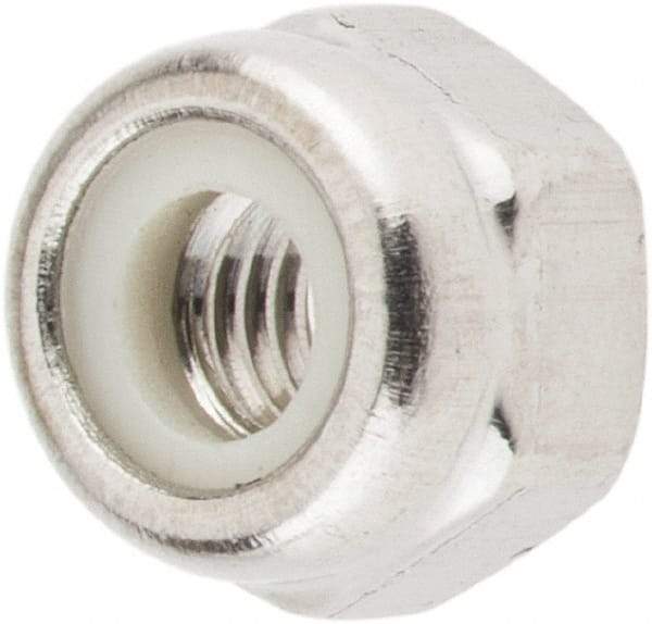 Value Collection - M3x0.50 Metric Coarse 18-8 & Austenitic Grade A2 Hex Lock Nut with Nylon Insert - 4mm High, Uncoated - Exact Tool & Supply