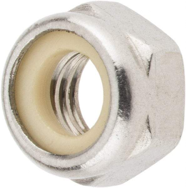 Value Collection - M5x0.80 Metric Coarse 18-8 & Austenitic Grade A2 Hex Lock Nut with Nylon Insert - 5mm High, Uncoated - Exact Tool & Supply