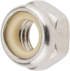 Value Collection - M5x0.80 Metric Coarse 18-8 & Austenitic Grade A2 Hex Lock Nut with Nylon Insert - 5mm High, Uncoated - Exact Tool & Supply