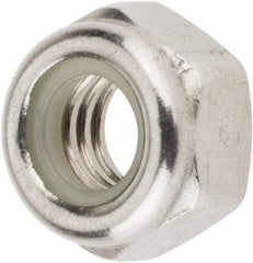 Value Collection - M6x1.00 Metric Coarse 18-8 & Austenitic Grade A2 Hex Lock Nut with Nylon Insert - 6mm High, Uncoated - Exact Tool & Supply