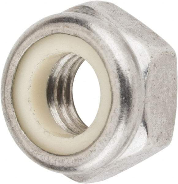 Value Collection - M10x1.50 Metric Coarse 18-8 & Austenitic Grade A2 Hex Lock Nut with Nylon Insert - 10mm High, Uncoated - Exact Tool & Supply