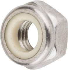 Value Collection - M10x1.50 Metric Coarse 18-8 & Austenitic Grade A2 Hex Lock Nut with Nylon Insert - 10mm High, Uncoated - Exact Tool & Supply