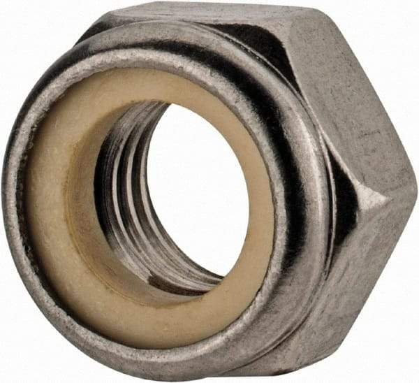 Value Collection - M12x1.75 Metric Coarse 18-8 & Austenitic Grade A2 Hex Lock Nut with Nylon Insert - 12mm High, Uncoated - Exact Tool & Supply