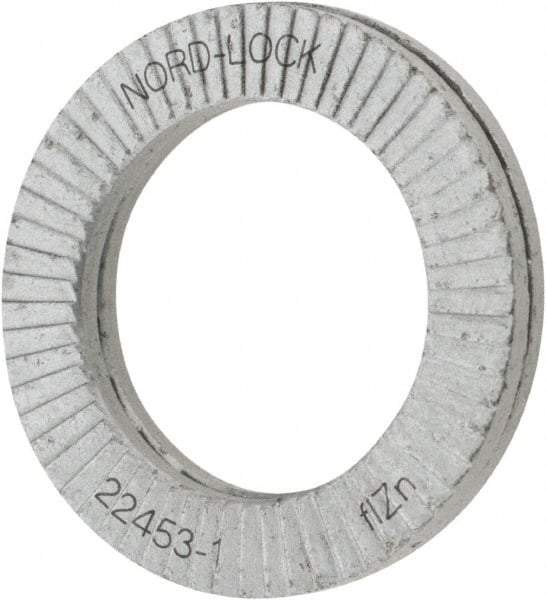 Nord-Lock - 5/8", Zinc Flake, Steel Wedge Lock Washer - Grade 2, 0.662 to 0.678" ID - Exact Tool & Supply