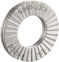 Nord-Lock - #10, 0.434" OD, Zinc Flake, Steel Wedge Lock Washer - Grade 2, 0.206 to 0.214" ID - Exact Tool & Supply