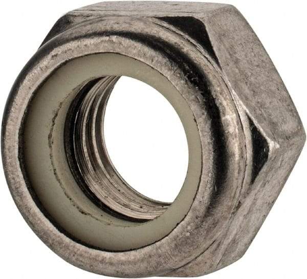 Value Collection - M14x2.00 Metric Coarse 18-8 & Austenitic Grade A2 Hex Lock Nut with Nylon Insert - 14mm High, Uncoated - Exact Tool & Supply