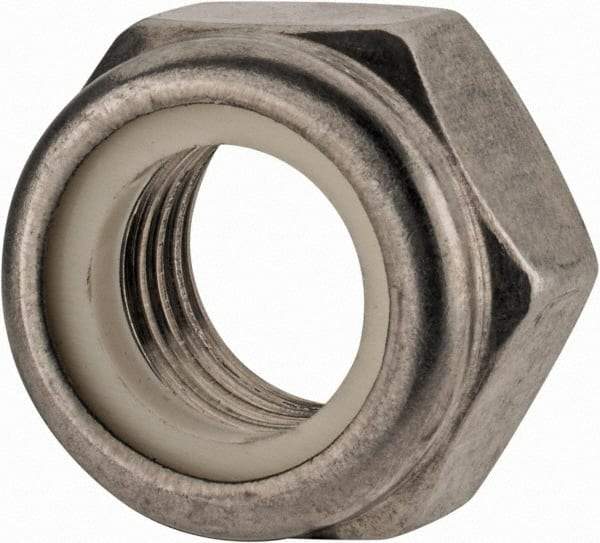 Value Collection - M16x2.00 Metric Coarse 18-8 & Austenitic Grade A2 Hex Lock Nut with Nylon Insert - 16mm High, Uncoated - Exact Tool & Supply